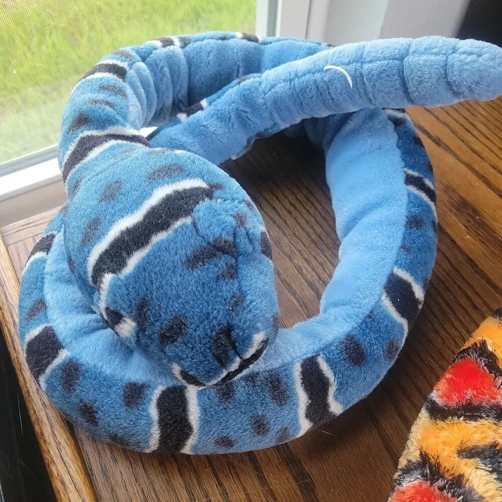 Lot of 2 Stuffed Plush Rattle snakes Aurora Copperhead & Wild Republic Blue Rock